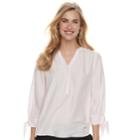 Women's Apt. 9&reg; Knot Sleeve Blouse, Size: Medium, Light Pink
