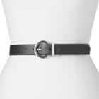 Women's Lee Rhinestone Reversible Leather Belt, Size: Medium, Black