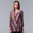 Women's Simply Vera Vera Wang Textured Asymmetrical Top, Size: Large, Drk Purple