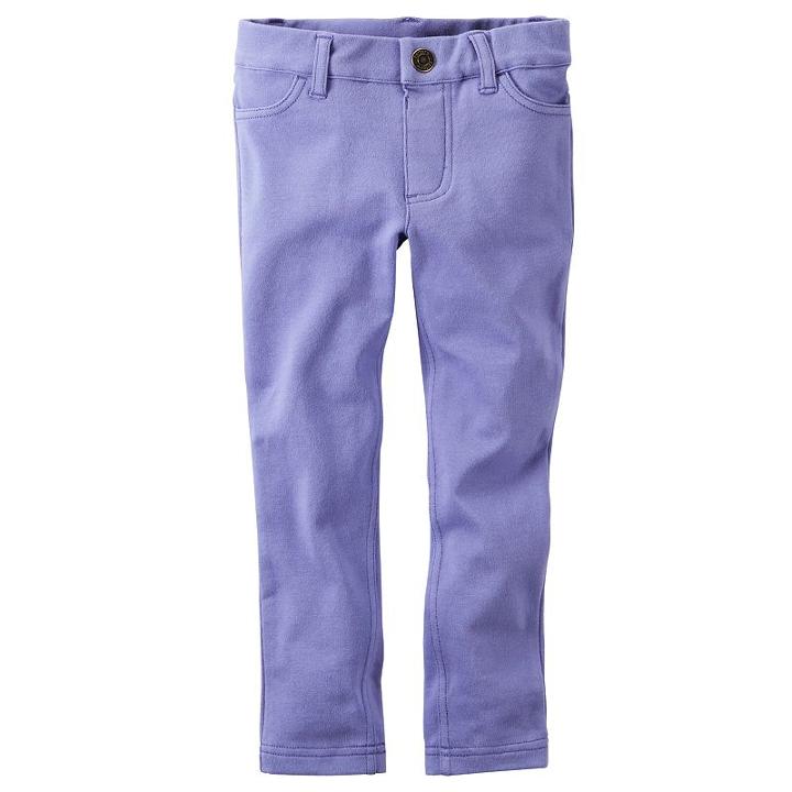 Girls 4-8 Carter's Purple French Terry Jeggings, Girl's, Size: 5
