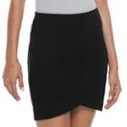Juniors' So&reg; Striped Cross Front Skirt, Teens, Size: Xs, Black