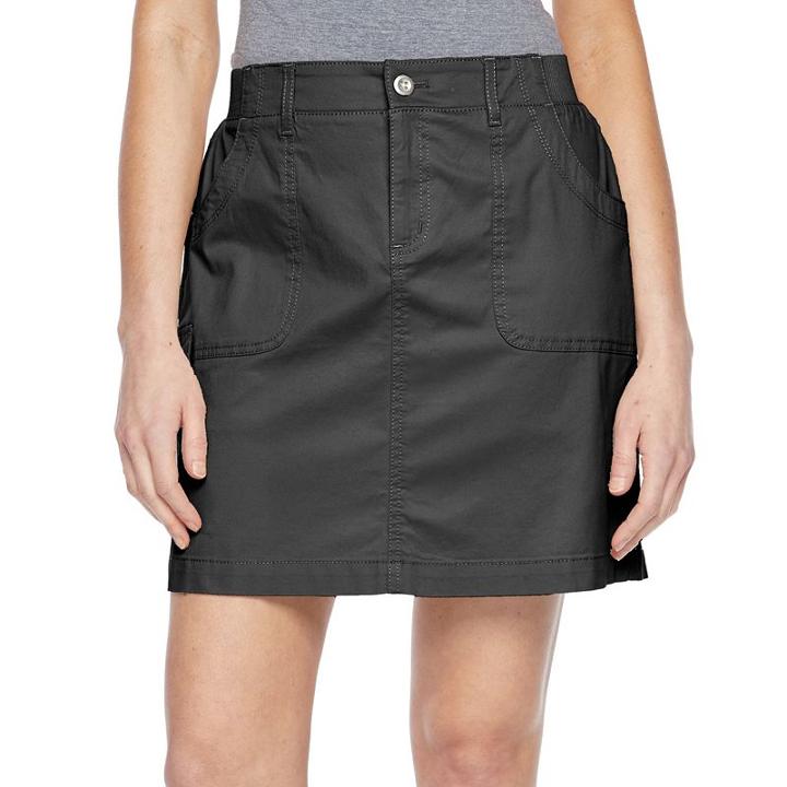 Petite Croft & Barrow&reg; Utility Jean Skort, Women's, Size: 14 Petite, Black