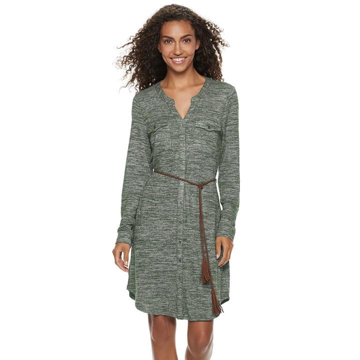 Women's Sonoma Goods For Life&trade; Utility Dress, Size: Xl, Green