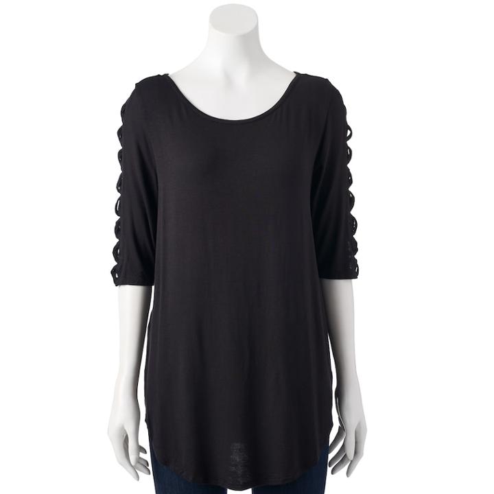 Women's French Laundry Crisscross Tee, Size: Medium, Oxford