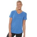 Women's Tek Gear&reg; Easy Burnout V-neck Yoga Tee, Size: Xl, Blue (navy)