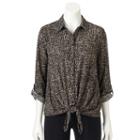 Women's Dana Buchman Tie-front Shirt, Size: Medium, Med Beige