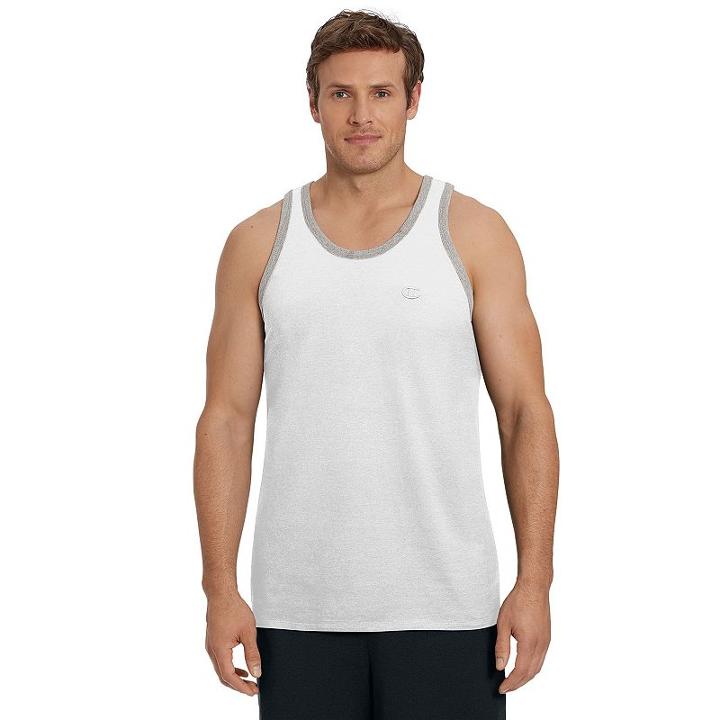 Men's Champion Classic Jersey Tank, Size: Large, White