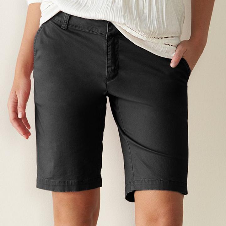 Women's Sonoma Goods For Life™ Chino Bermuda Shorts, Size: 14, Black