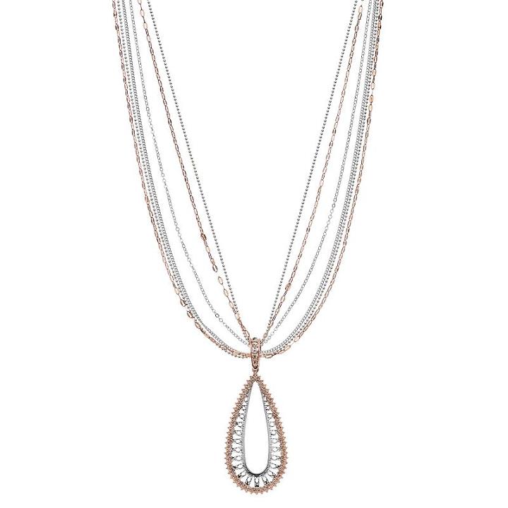 Jennifer Lopez Two Tone Multi Strand Teardrop Pendant Necklace, Women's, Multicolor