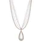 Jennifer Lopez Two Tone Multi Strand Teardrop Pendant Necklace, Women's, Multicolor