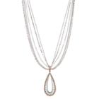 Jennifer Lopez Two Tone Multi Strand Teardrop Pendant Necklace, Women's, Multicolor