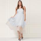 Lc Lauren Conrad Runway Collection Layered Tulle Midi Dress - Plus Size, Women's, Size: 22 W, Light Grey