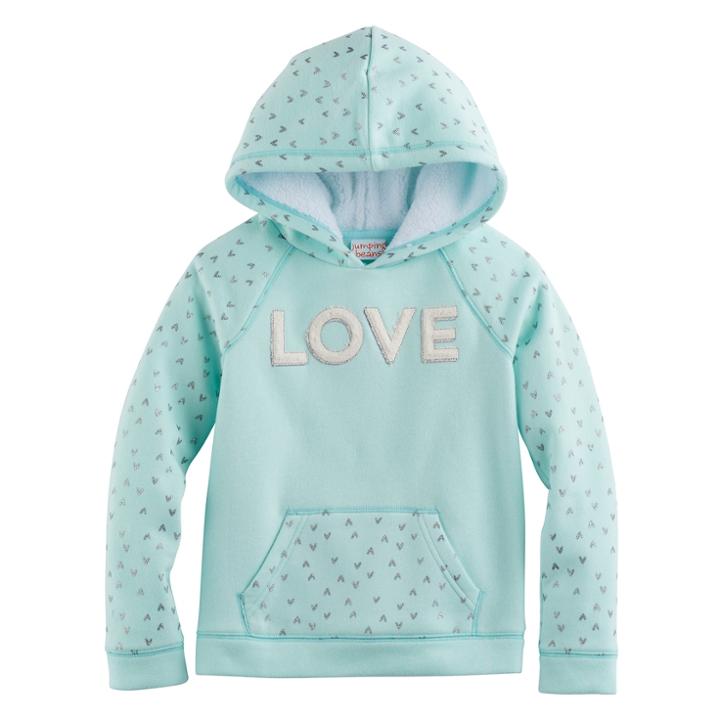 Girls 4-10 Jumping Beans&reg; Hooded Pullover, Size: 6x, Turquoise/blue (turq/aqua)