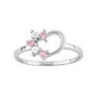 Junior Jewels Cubic Zirconia Sterling Silver Heart Ring - Kids, Women's, Pink