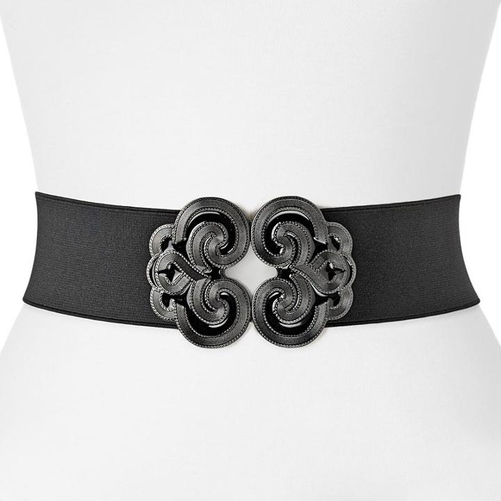 Apt. 9&reg; Scroll Interlock Stretch Belt, Women's, Size: S-m, Black