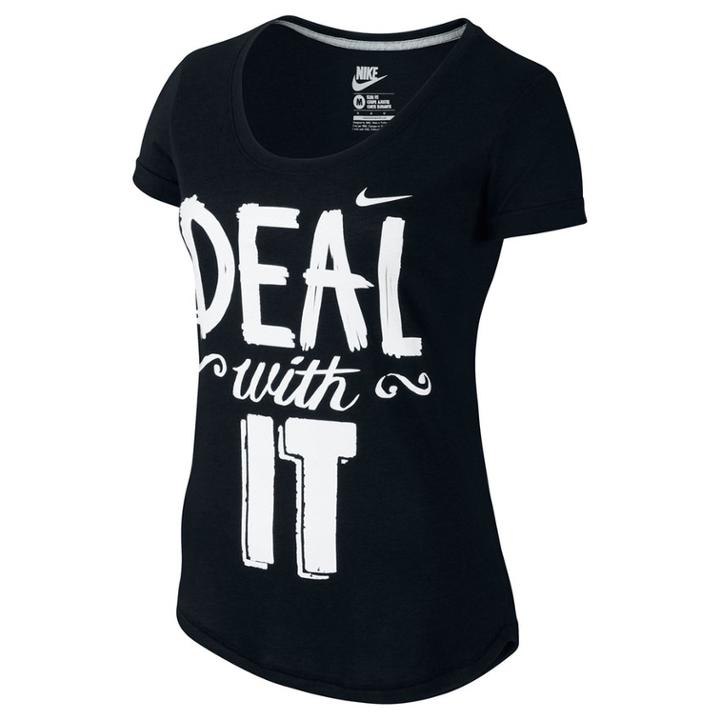 Nike Deal With It Tee, Women's, Size: Xs, Grey (charcoal)