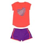 Toddler Girl New Balance Graphic Tee & Shorts Set, Size: 3t, Lt Orange