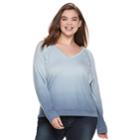 Juniors' Plus Size Mudd&reg; Lace-up Sweatshirt, Teens, Size: 2xl, Light Blue