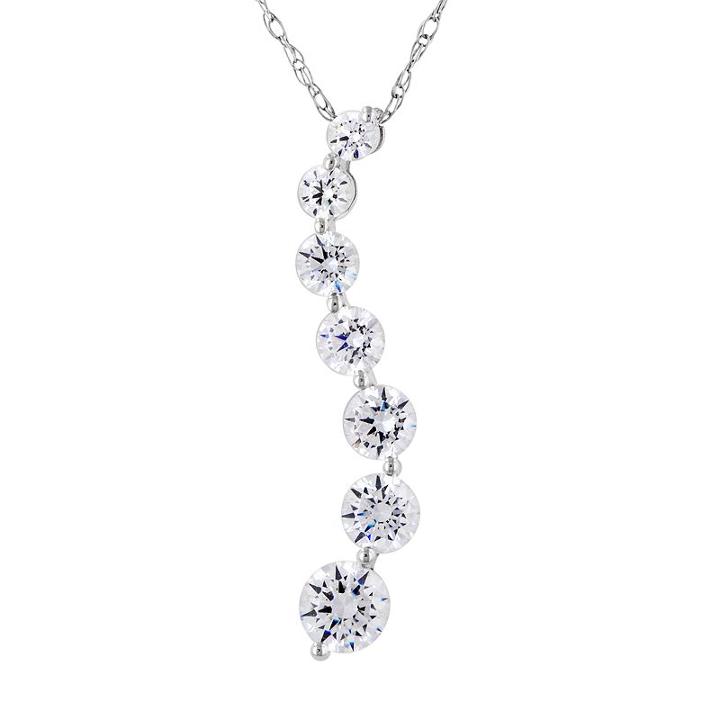 Diamonluxe Sterling Silver 1-ct. T.w. Simulated Diamond Journey Pendant, Women's, White