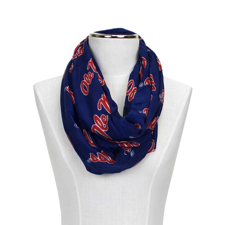 Women's Zoozatz Ole Miss Rebels Logo Infinity Scarf, Multicolor