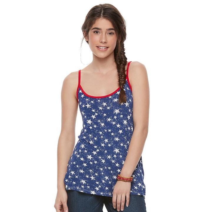Juniors' Cloud Chaser Star Bar Back Tank, Girl's, Size: Large, White Oth
