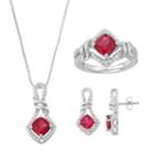 Lab-created Ruby & Diamond Accent Jewelry Set, Women's, Size: 7, Red
