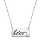 Sterling Silver Sisters Bar Necklace, Women's, Size: 18, Grey
