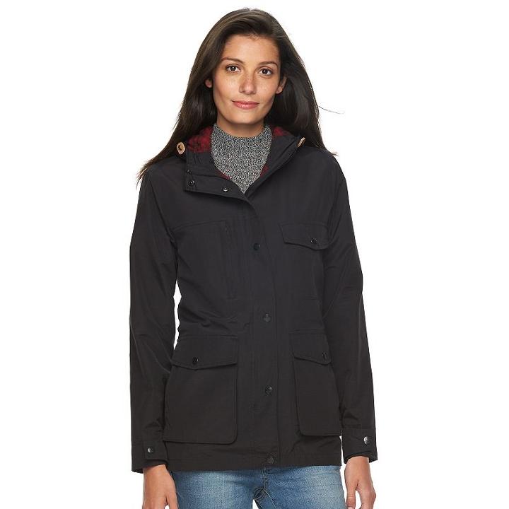 Women's Woolrich Mountain Hooded Anorak Rain Parka, Size: Xl, Black