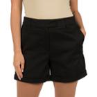 Women's Harve Bernard Cuffed Twill Shorts, Size: 10, Black