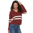 Juniors' Pink Republic Striped Sweater, Teens, Size: Small, Dark Red
