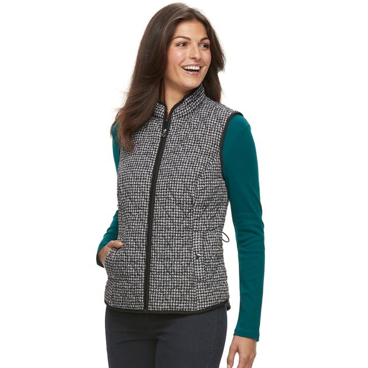 Women's Croft & Barrow® Classic Quilted Vest, Size: Xl, Oxford