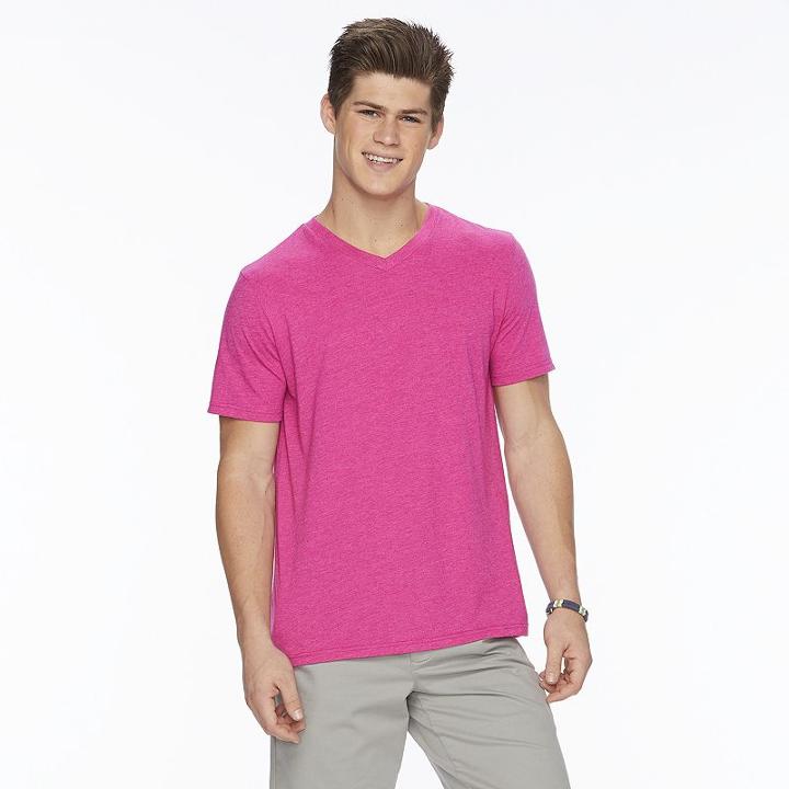 Men's Urban Pipeline&reg; Ultimate V-neck Fashion Tee, Size: Xxl, Dark Pink