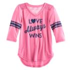 Girls 7-16 So&reg; 3/4-sleeve Lace Sporty Tee, Size: 7-8, Med Pink