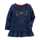 Girls 4-12 Oshkosh B'gosh Bow Knit Peplum Tunic, Size: 10, Med Blue