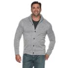 Big & Tall Sonoma Goods For Life&trade; Modern-fit Supersoft Sweater Fleece Shawl-collar Cardigan, Men's, Size: Xl Tall, Black