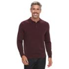 Men's Croft & Barrow&reg; Fine-gauge Polo Sweater, Size: Xl, Dark Red