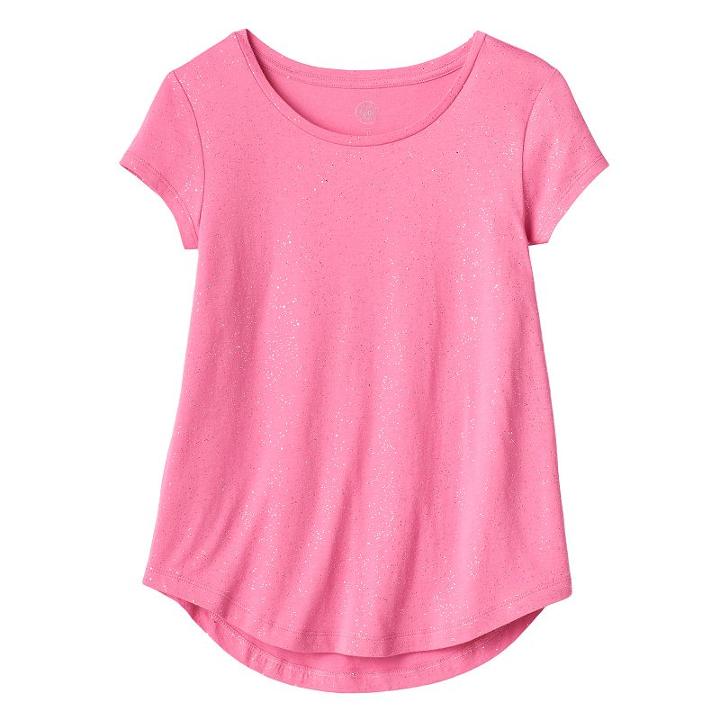Plus Size Girls 7-16 So&reg; Short Sleeve Curve Hem Tee, Girl's, Size: 14 1/2, Brt Pink
