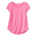 Plus Size Girls 7-16 So&reg; Short Sleeve Curve Hem Tee, Girl's, Size: 14 1/2, Brt Pink