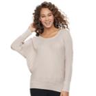 Women's Jennifer Lopez Ribbed Dolman Sweater, Size: Small, Pink