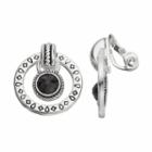 Napier Etched Black Stone Door Knocker Clip On Earrings, Women's