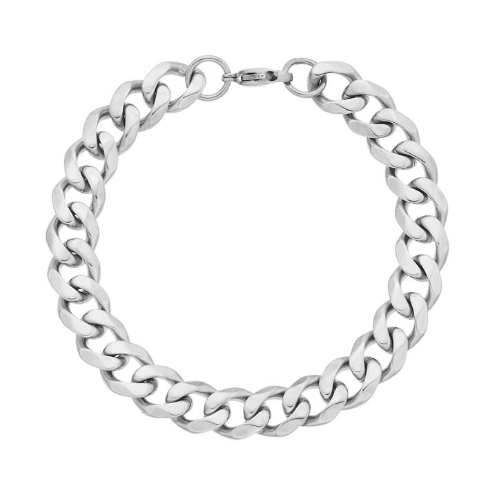 Lynx Men's Stainless Steel Curb Chain Bracelet, Size: 9, Silver