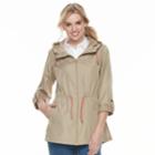 Women's D.e.t.a.i.l.s Hooded Packable Anorak Jacket, Size: Large, Lt Brown