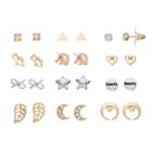 Mudd&reg; Beauty, Unicorn, Star & Crescent Nickel Free Stud Earring Set, Women's, Multicolor