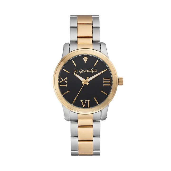 Men's #1 Grandpa Two Tone Stainless Steel Watch, Multicolor