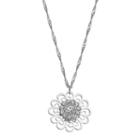 Lc Lauren Conrad Openwork Simulated Crystal Flower Pendant Necklace, Women's, Silver