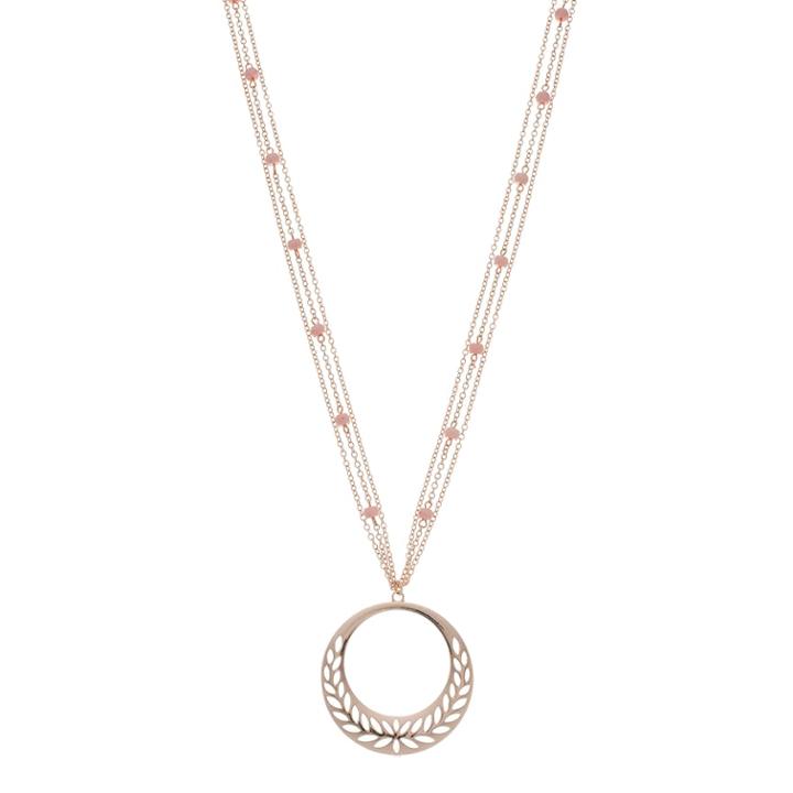 Long Filigree Circle Multi Strand Pendant Necklace, Women's, Light Pink