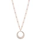 Long Filigree Circle Multi Strand Pendant Necklace, Women's, Light Pink