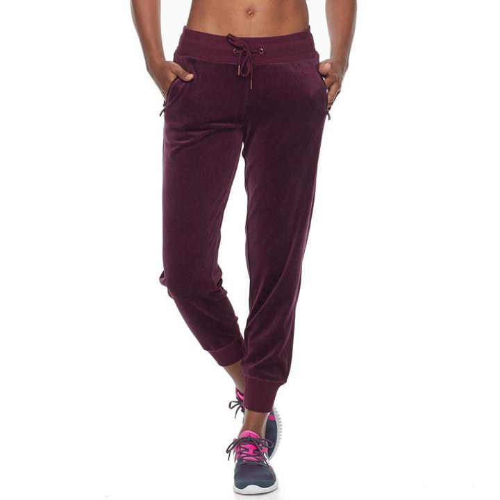 Women's Tek Gear&reg; Velour Jogger Pants, Size: Xs, Drk Purple