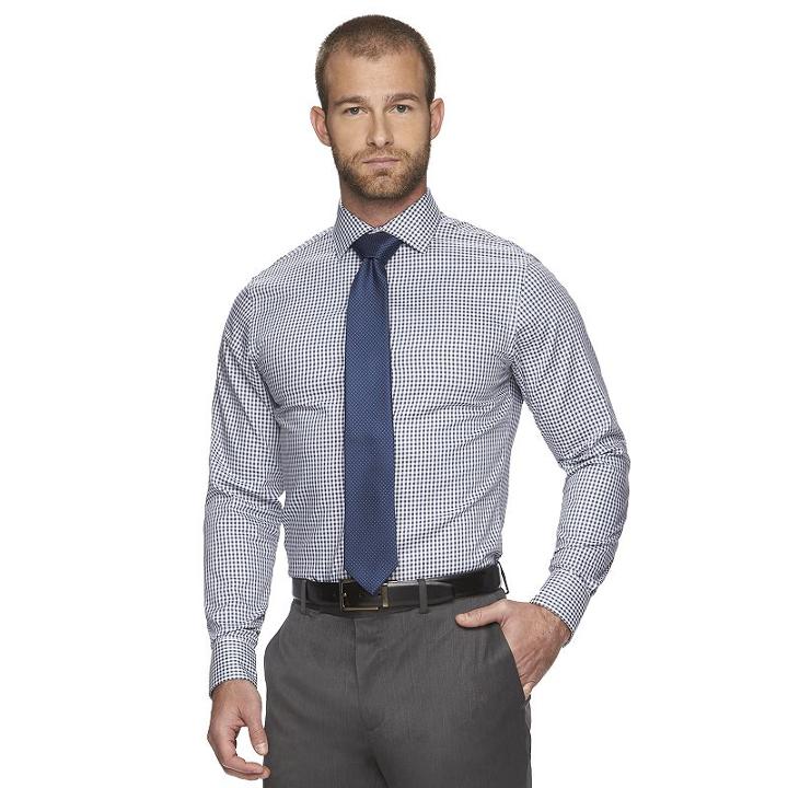 Men's Marc Anthony Slim-fit Non-iron Dress Shirt, Size: 17.5 36/37, Brown