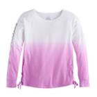 Girls 7-16 So&reg; Drop Shoulder Lace-up Side Tee, Size: 16, Lt Purple